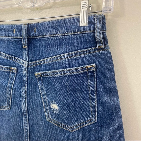 Free People Distressed Denim Mini Skirt 25 - Picture 5 of 8